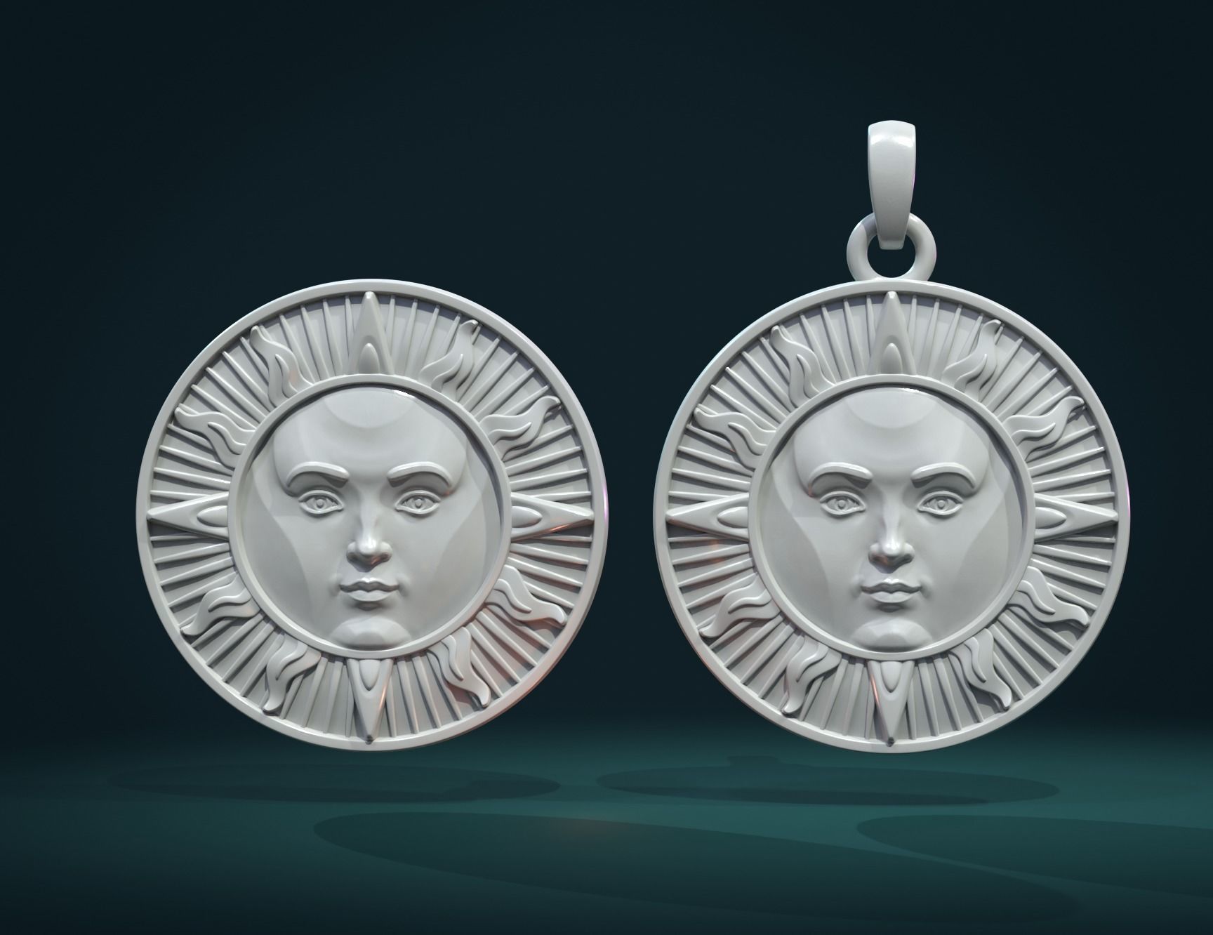 Sun Pendant 3D print model_3