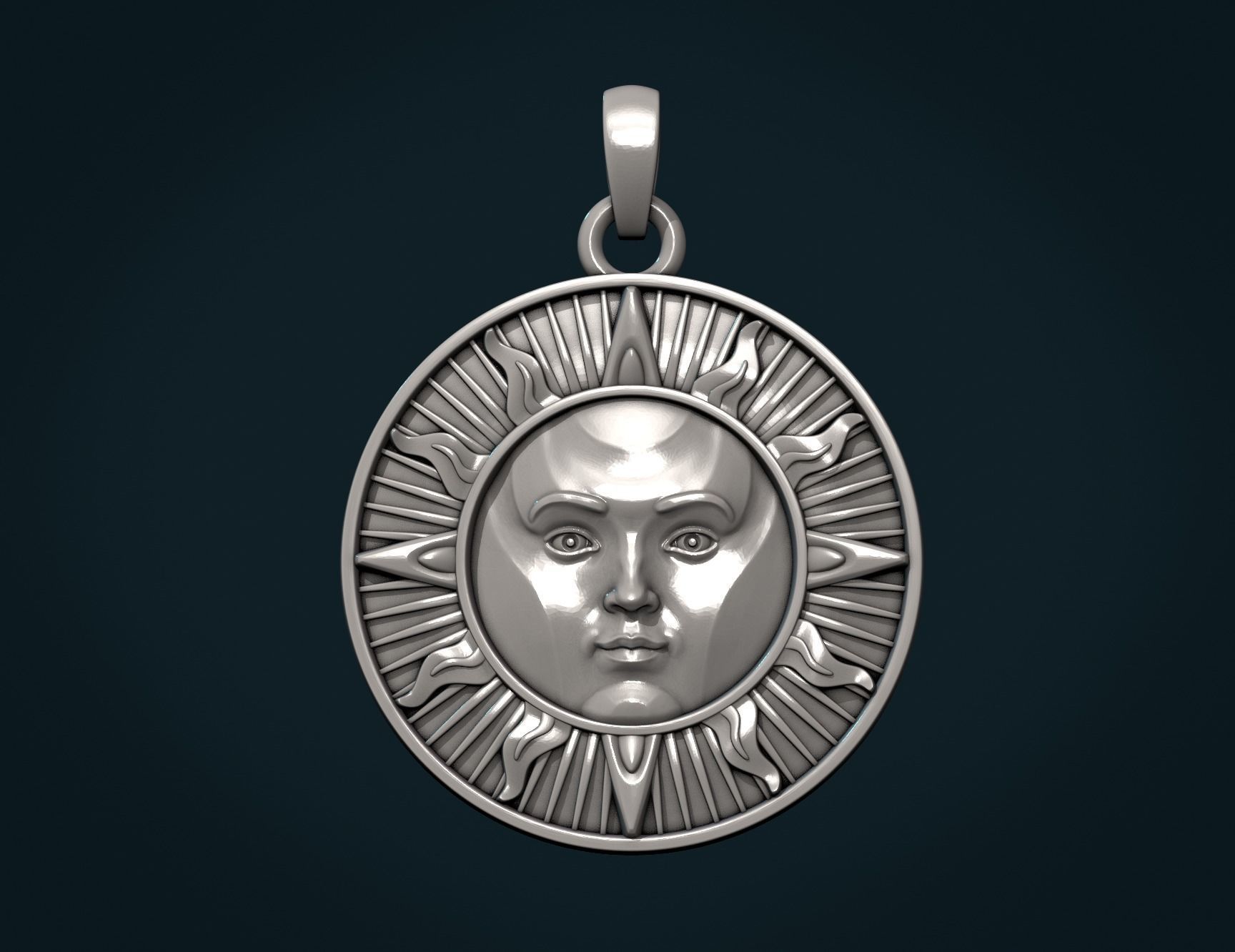 Sun Pendant 3D print model_8