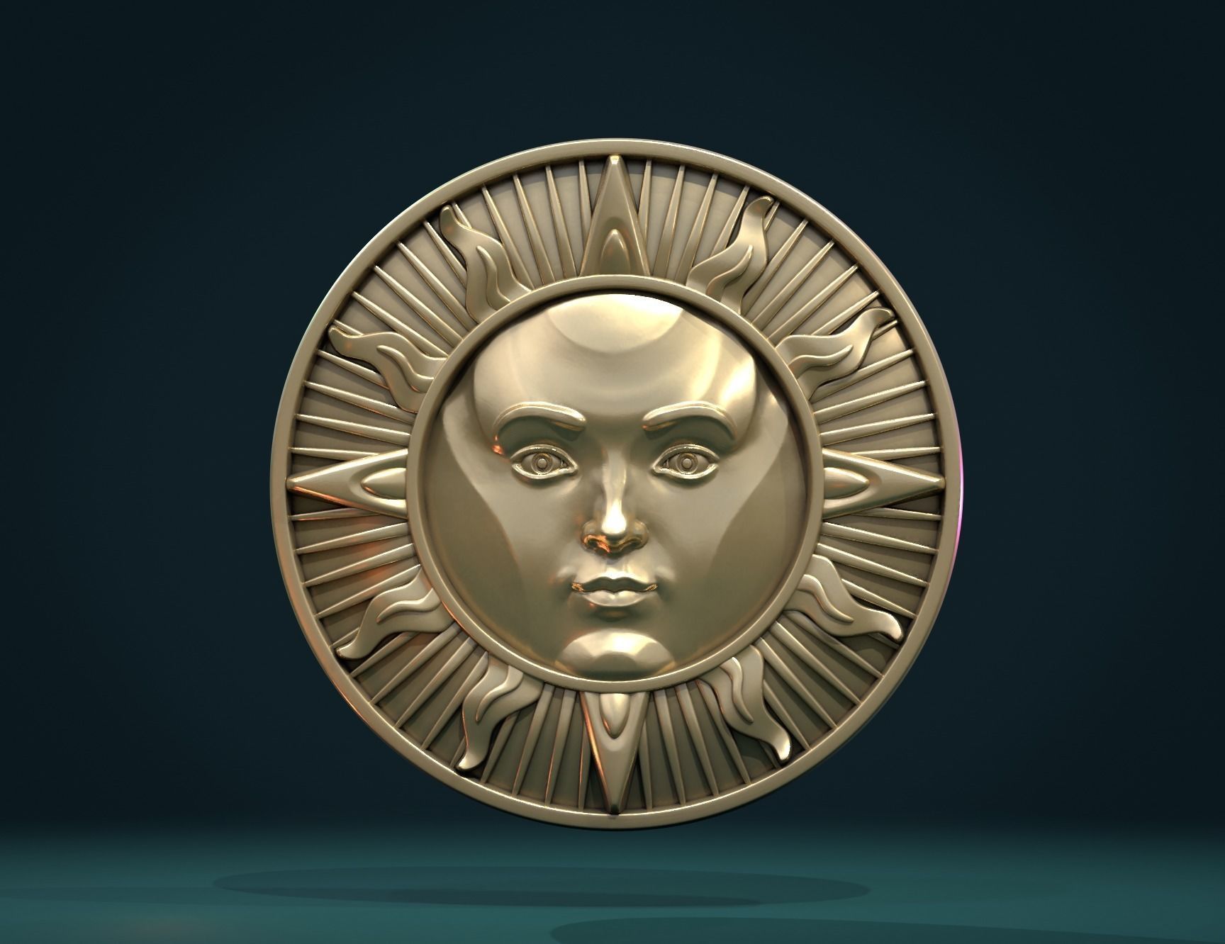 Sun Pendant 3D print model_6