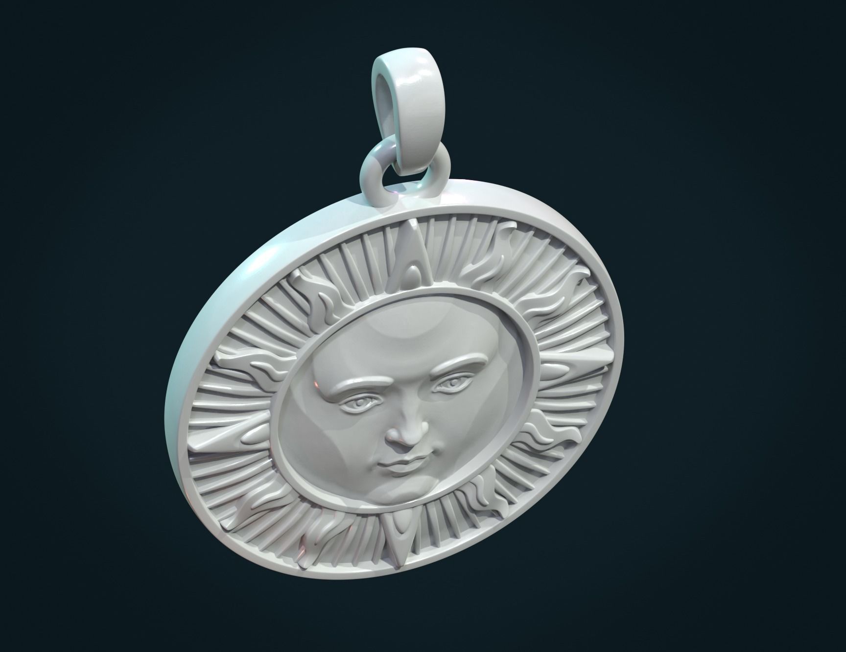 Sun Pendant 3D print model_10