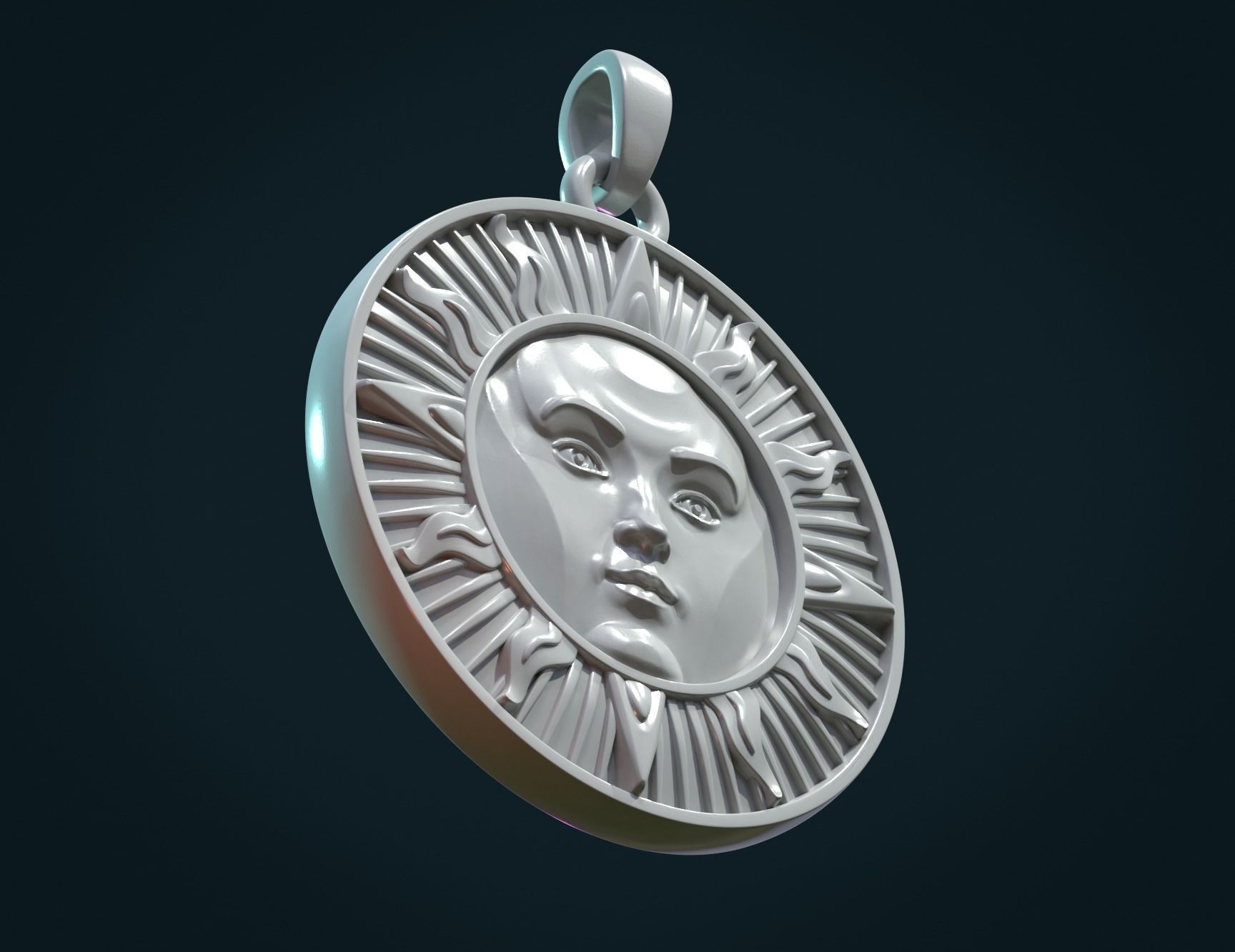 Sun Pendant 3D print model_11