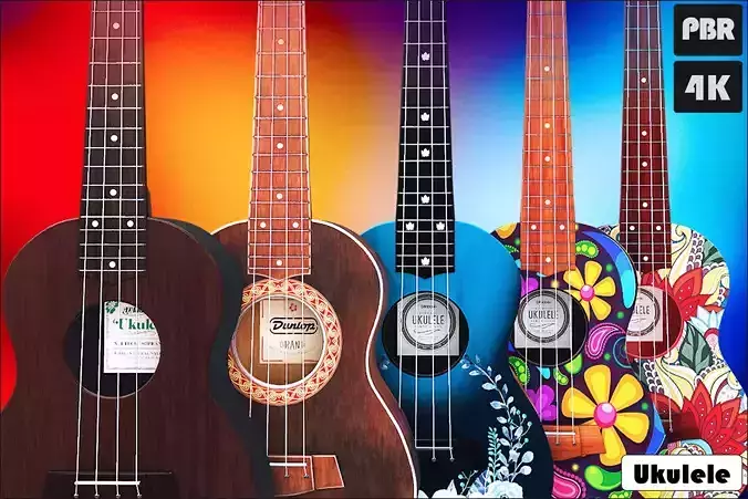 Ukulele Low-poly 3D model