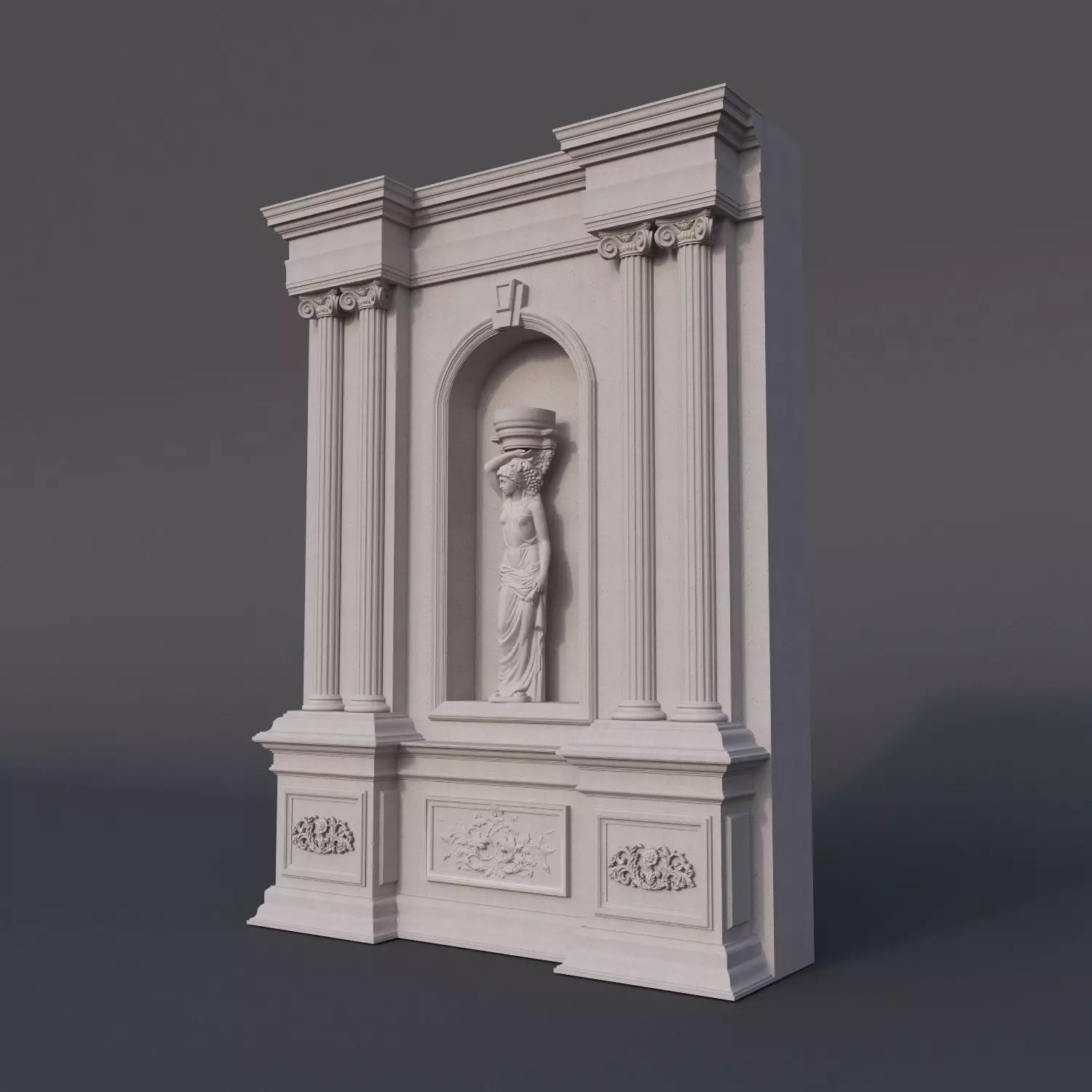 arhitecture statue 3D model_0