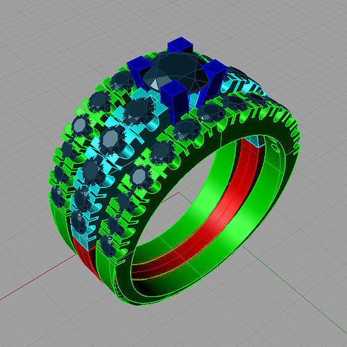 Eternity band three line 3D print model veretta a tre  3D print model