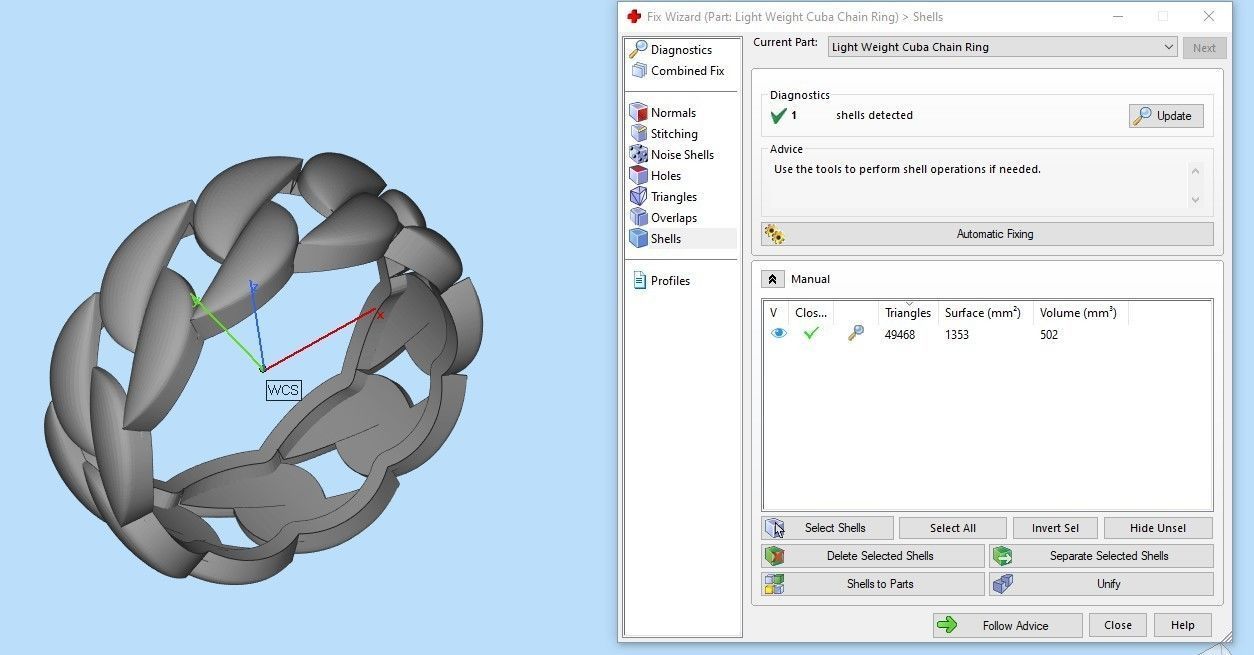 Light Weight Cuba Chain Ring  3D print model_9