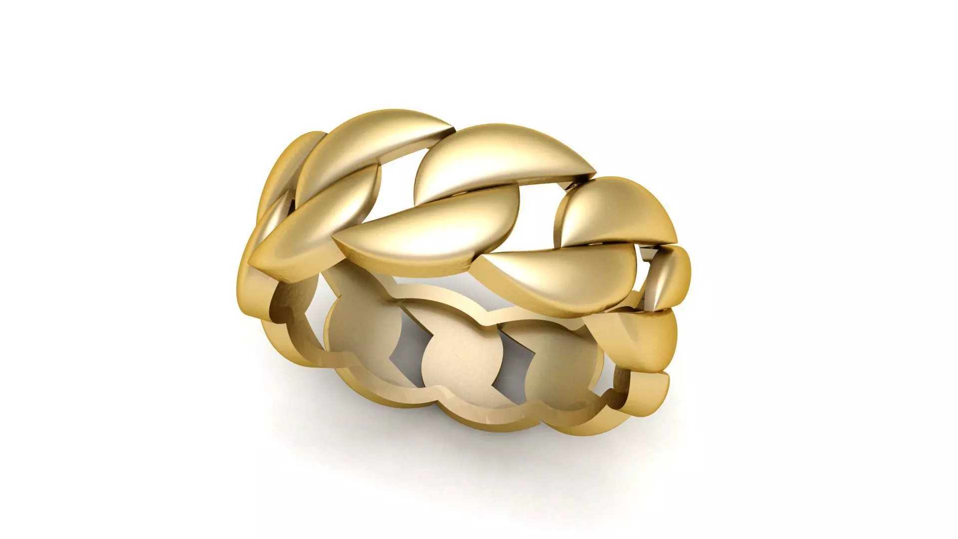 Light Weight Cuba Chain Ring  3D print model_0
