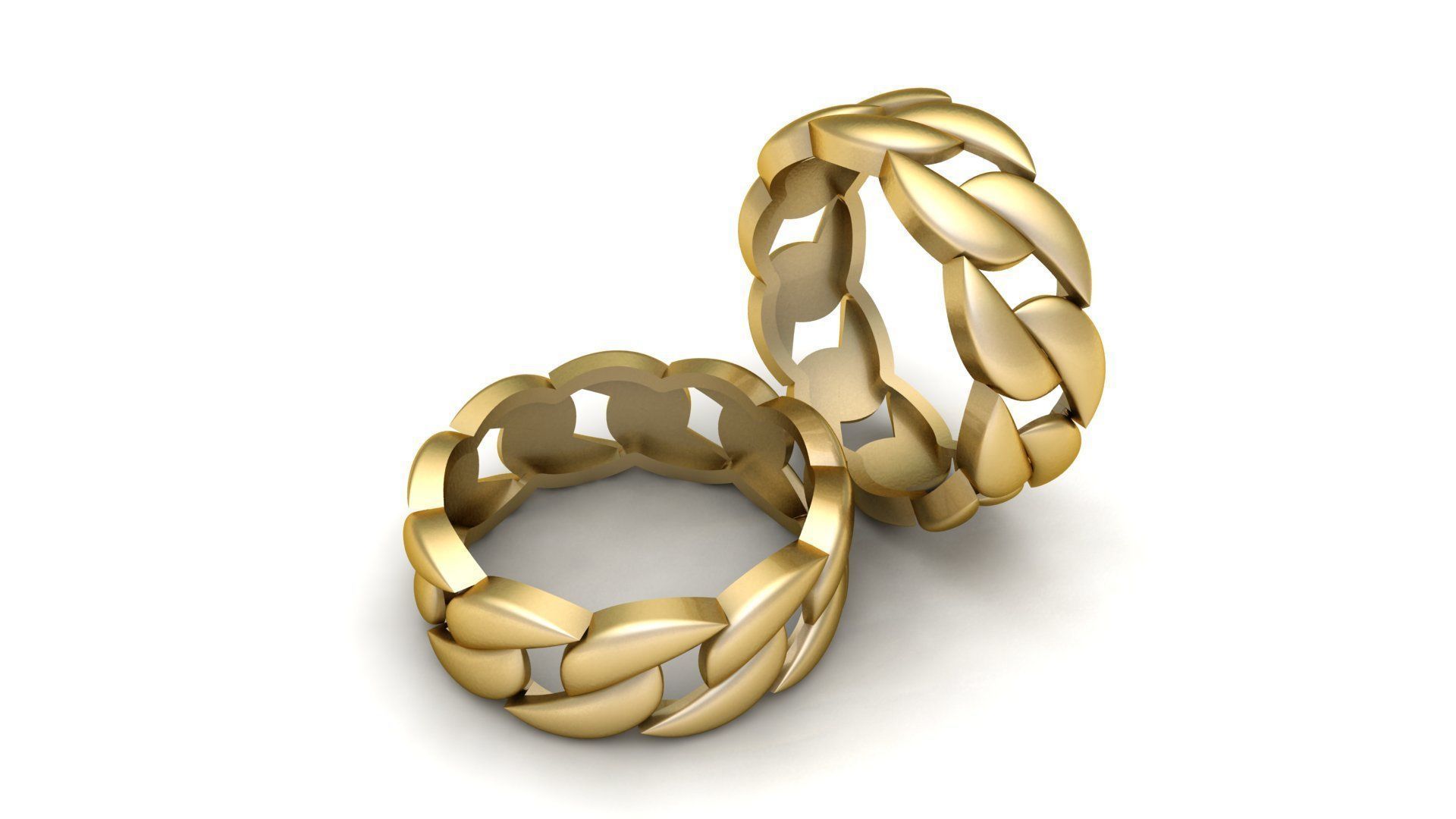 Light Weight Cuba Chain Ring  3D print model_5