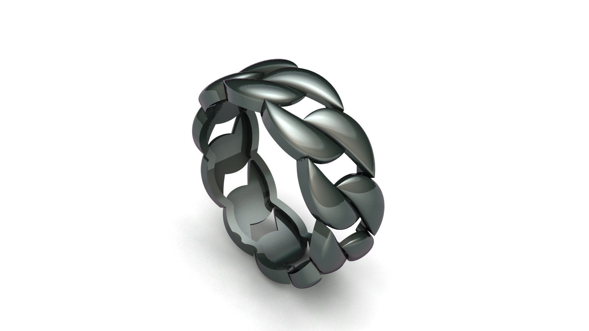 Light Weight Cuba Chain Ring  3D print model_3