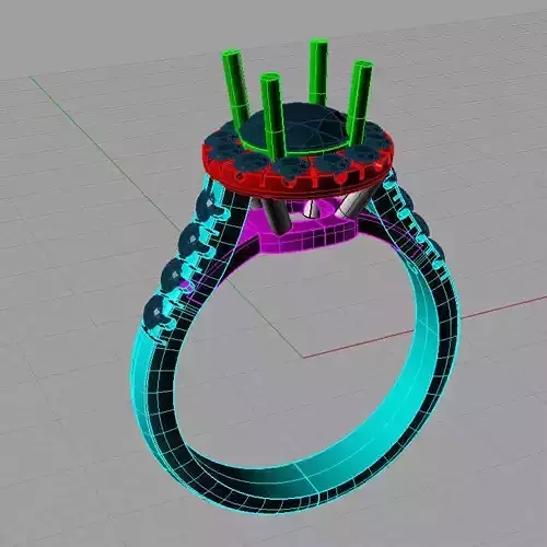 Halo Diamond Ring 3D print model anello tipo tiffany 3D print model
