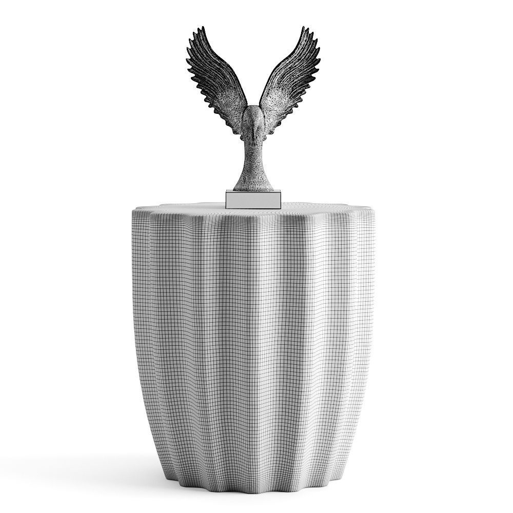 Coulver Table With Decorative Golden Eagle Statue 3D model CGTrader