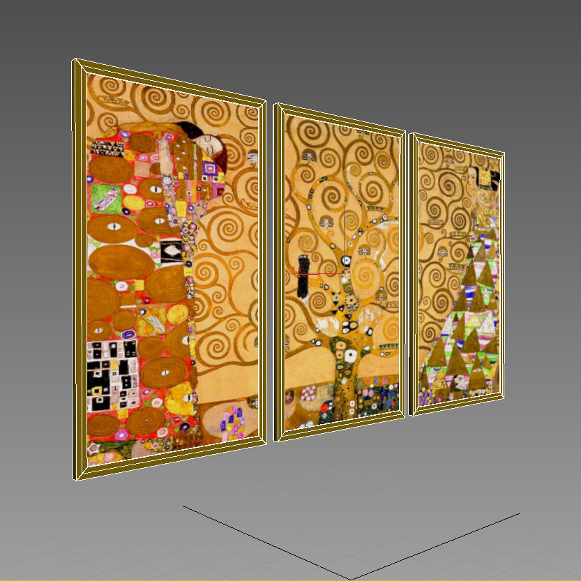 Gustav Klimt  Low-poly 3D model_4