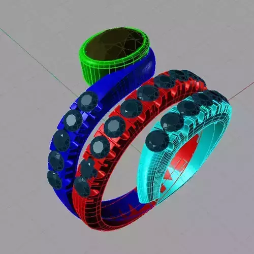 Women Snake Ring with gems 3D print model Anello tipo serpente