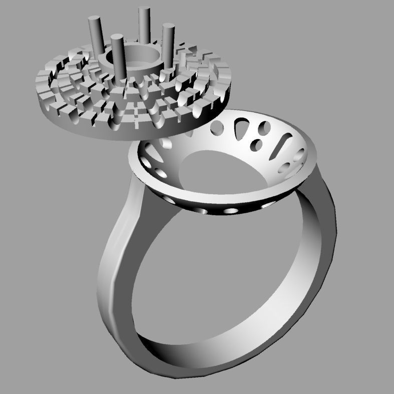 Anello doppio giro Halo ring with double  diamonds 3D print 3D print model_4