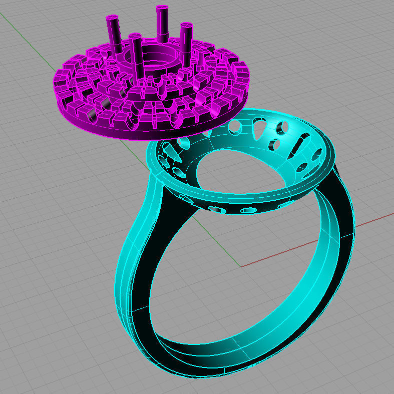 Anello doppio giro Halo ring with double  diamonds 3D print 3D print model_2