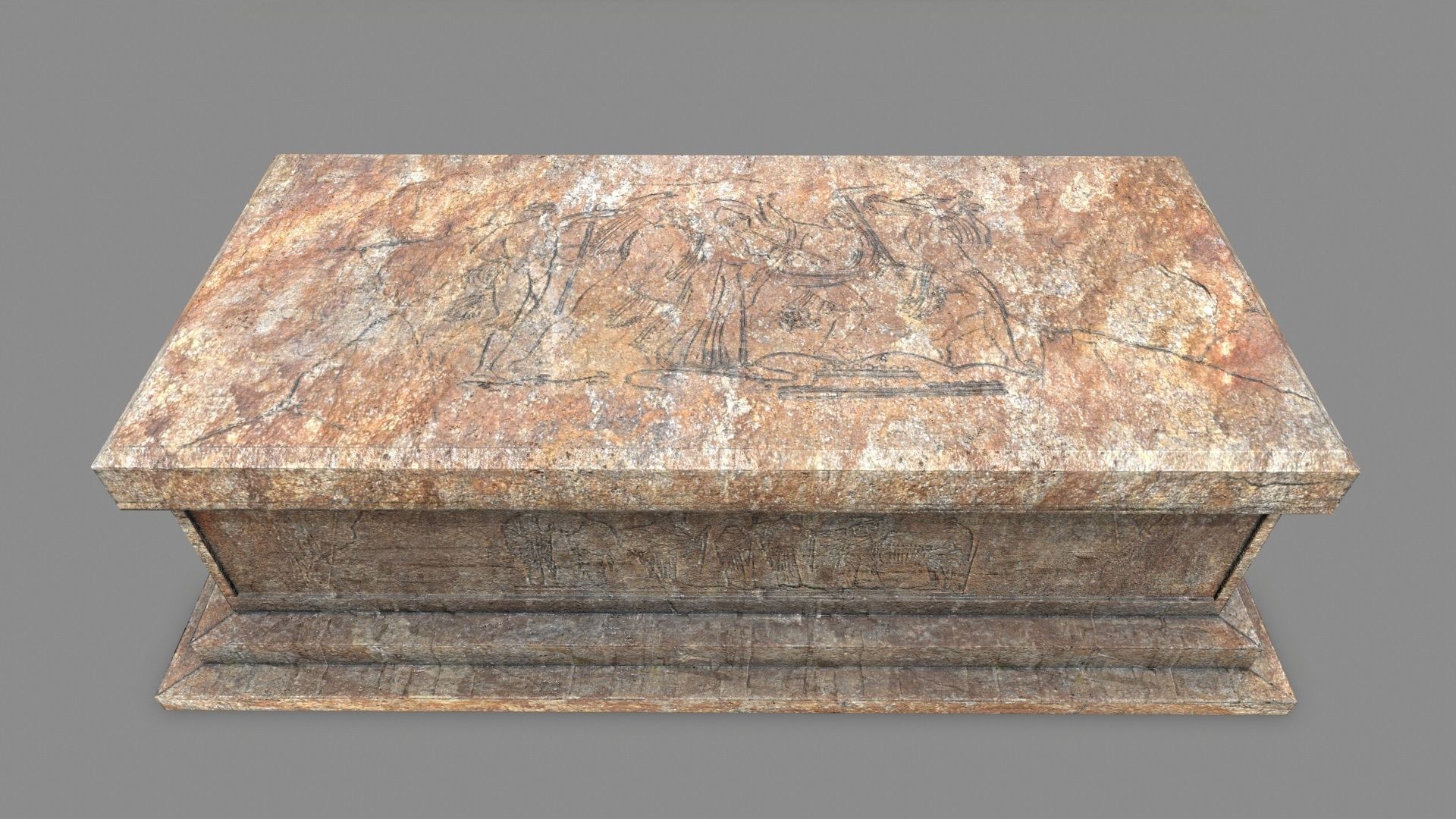 Stone Set arch Low-poly 3D model_16