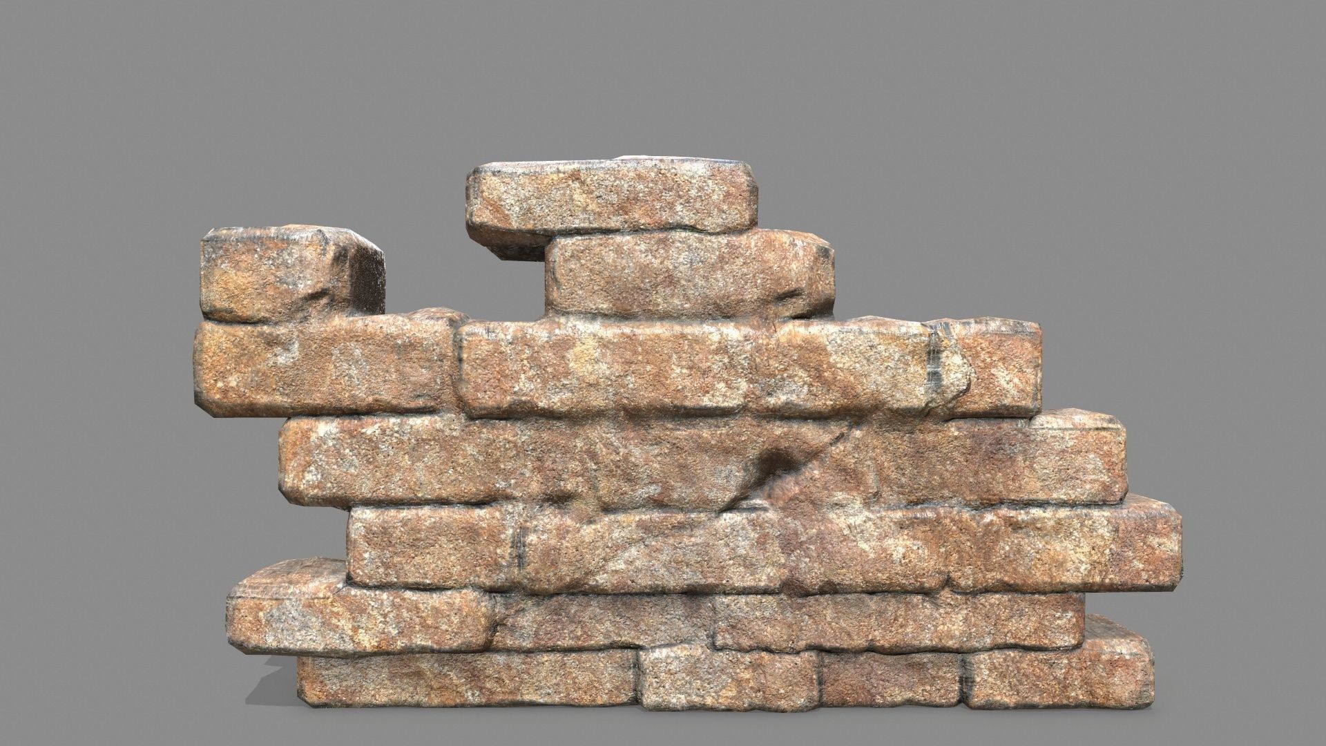 Stone Set arch Low-poly 3D model_9