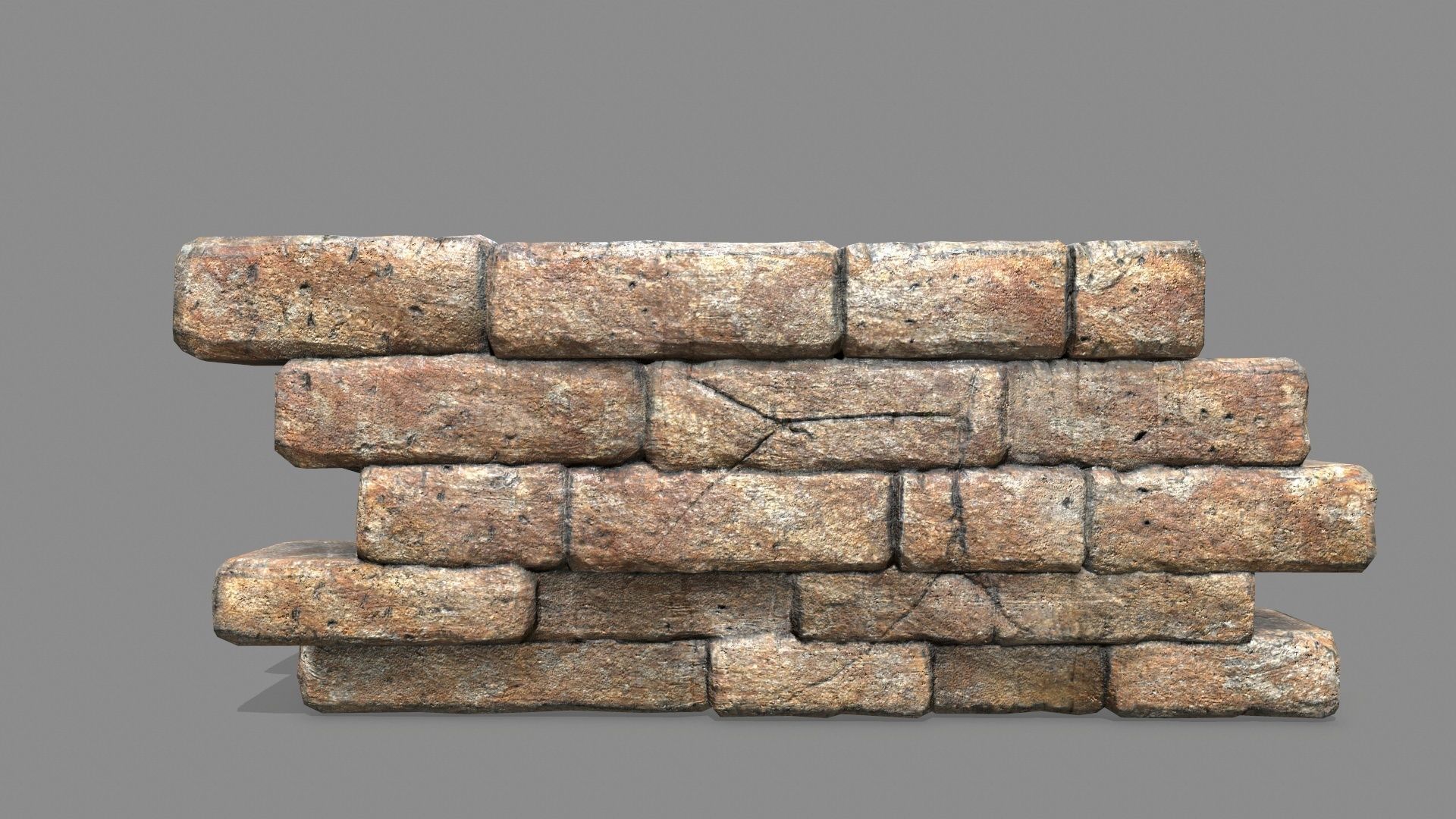 Stone Set arch Low-poly 3D model_5