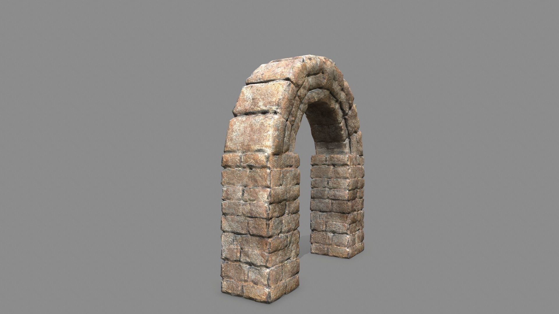 Stone Set arch Low-poly 3D model_4