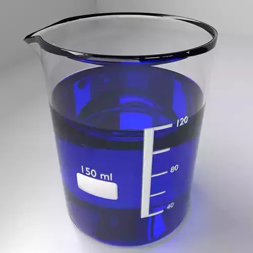 150ml Glass Beaker with Liquid