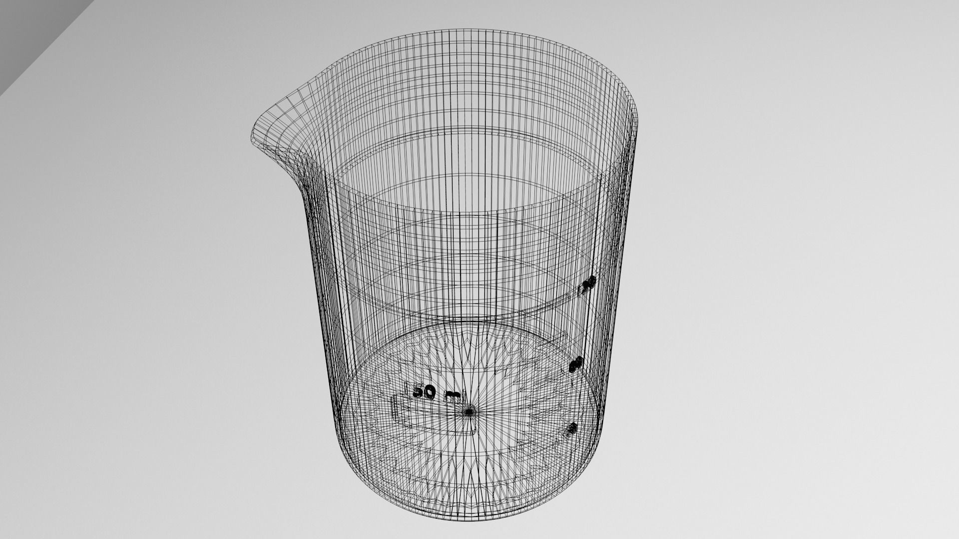 150ml Glass Beaker with Liquid 3D model_5