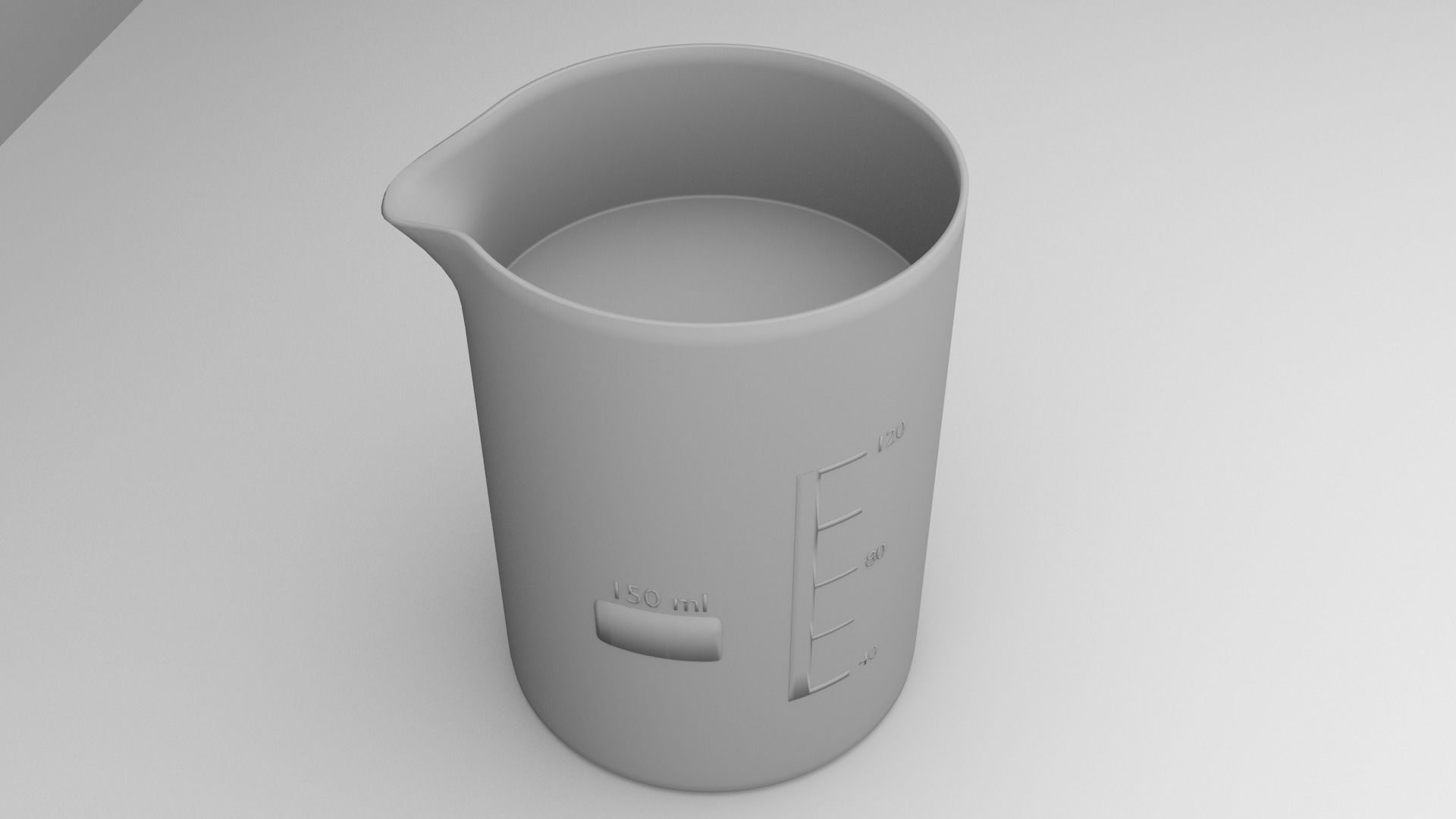 150ml Glass Beaker with Liquid 3D model_4