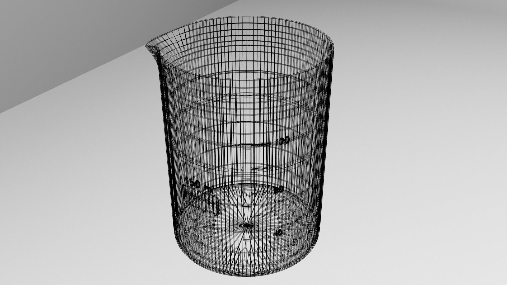 150ml Glass Beaker with Liquid 2 3D model_5