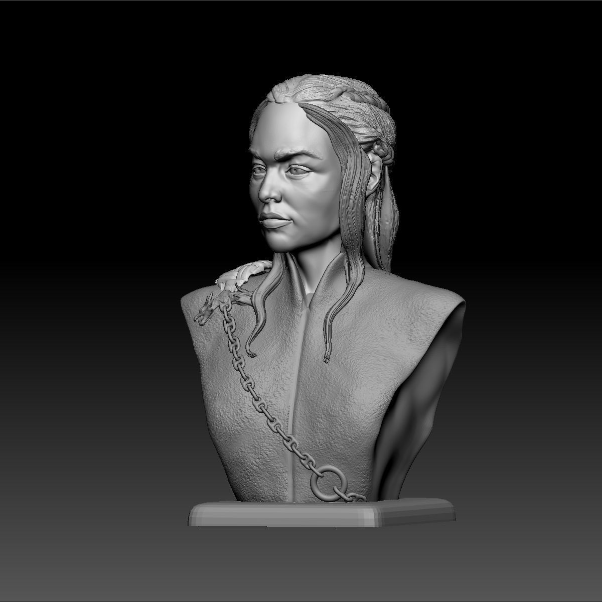 Daenerys Targaryen Bust 3D print model_2