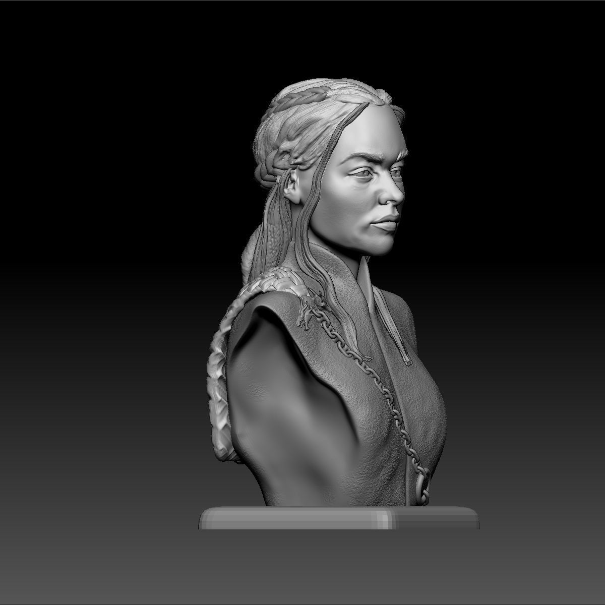 Daenerys Targaryen Bust 3D print model_10