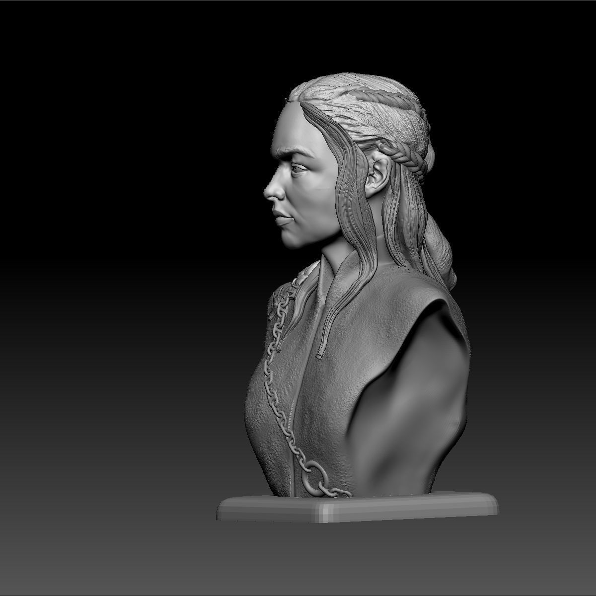 Daenerys Targaryen Bust 3D print model_3