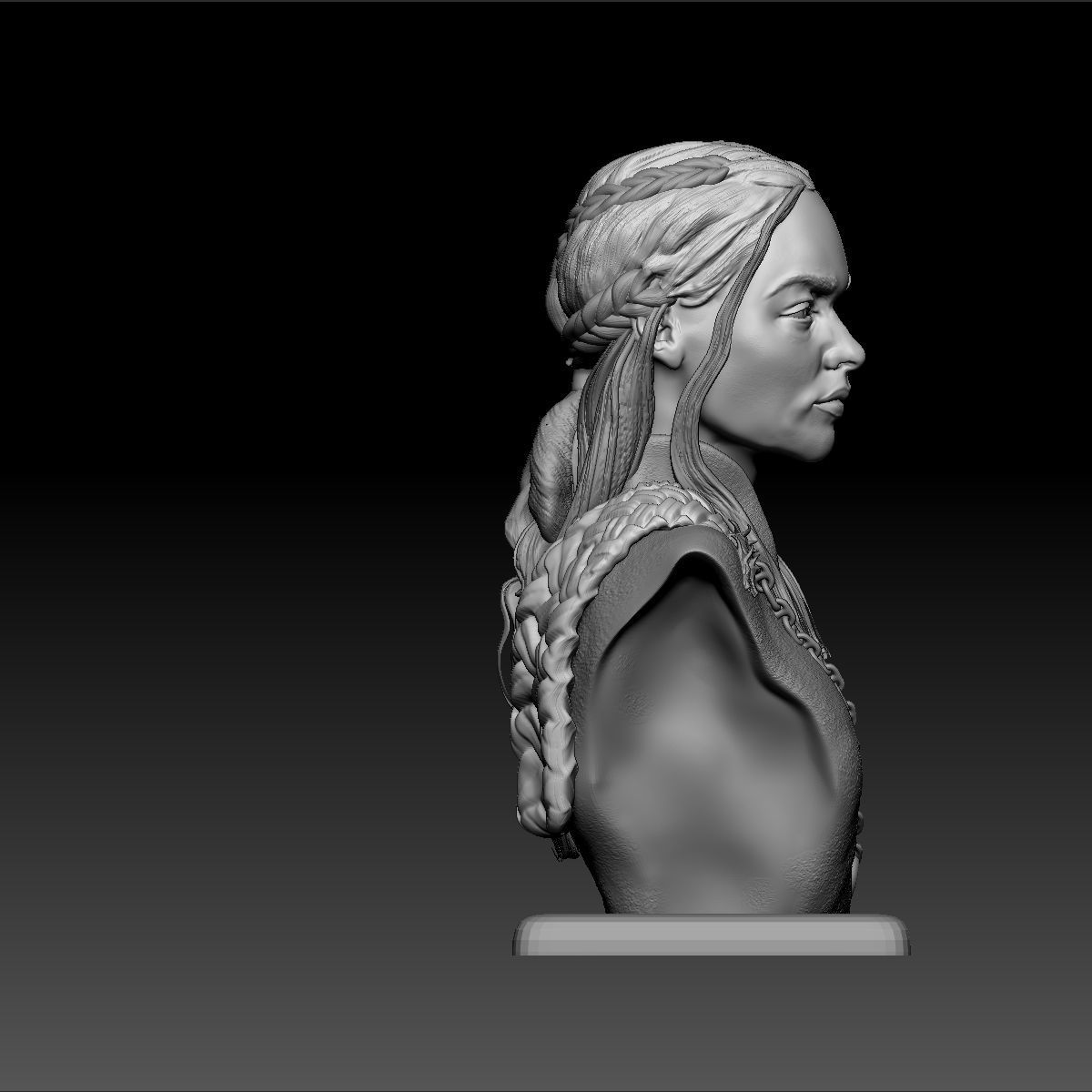 Daenerys Targaryen Bust 3D print model_9