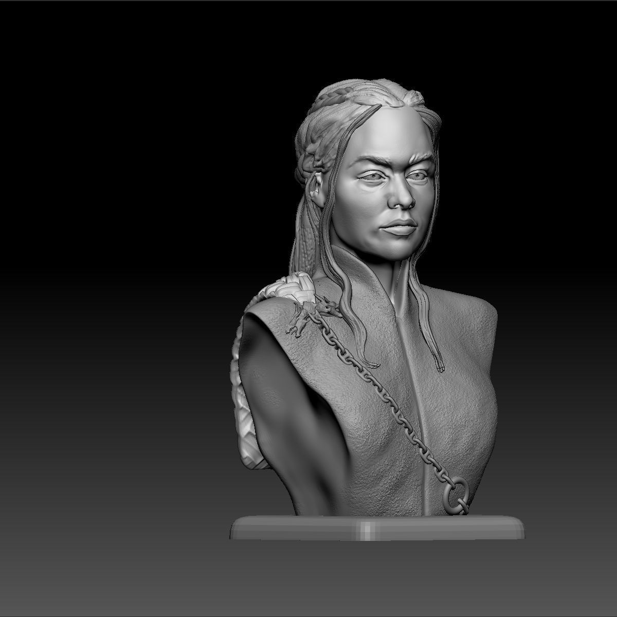 Daenerys Targaryen Bust 3D print model_11