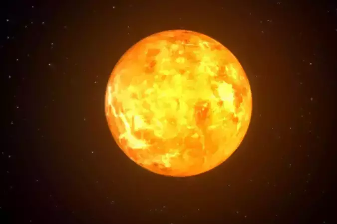 Venus orange planet in space