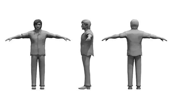 manpant shirt 3d model 