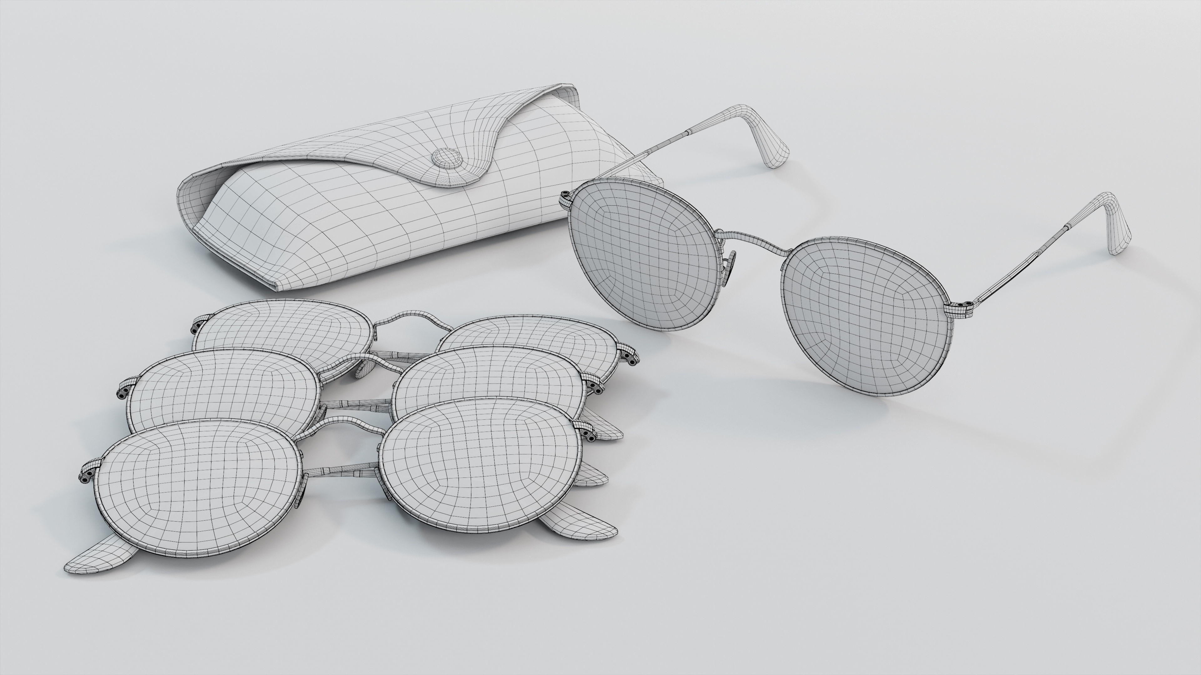 Ray-Ban round Sunglasses 3D model_12