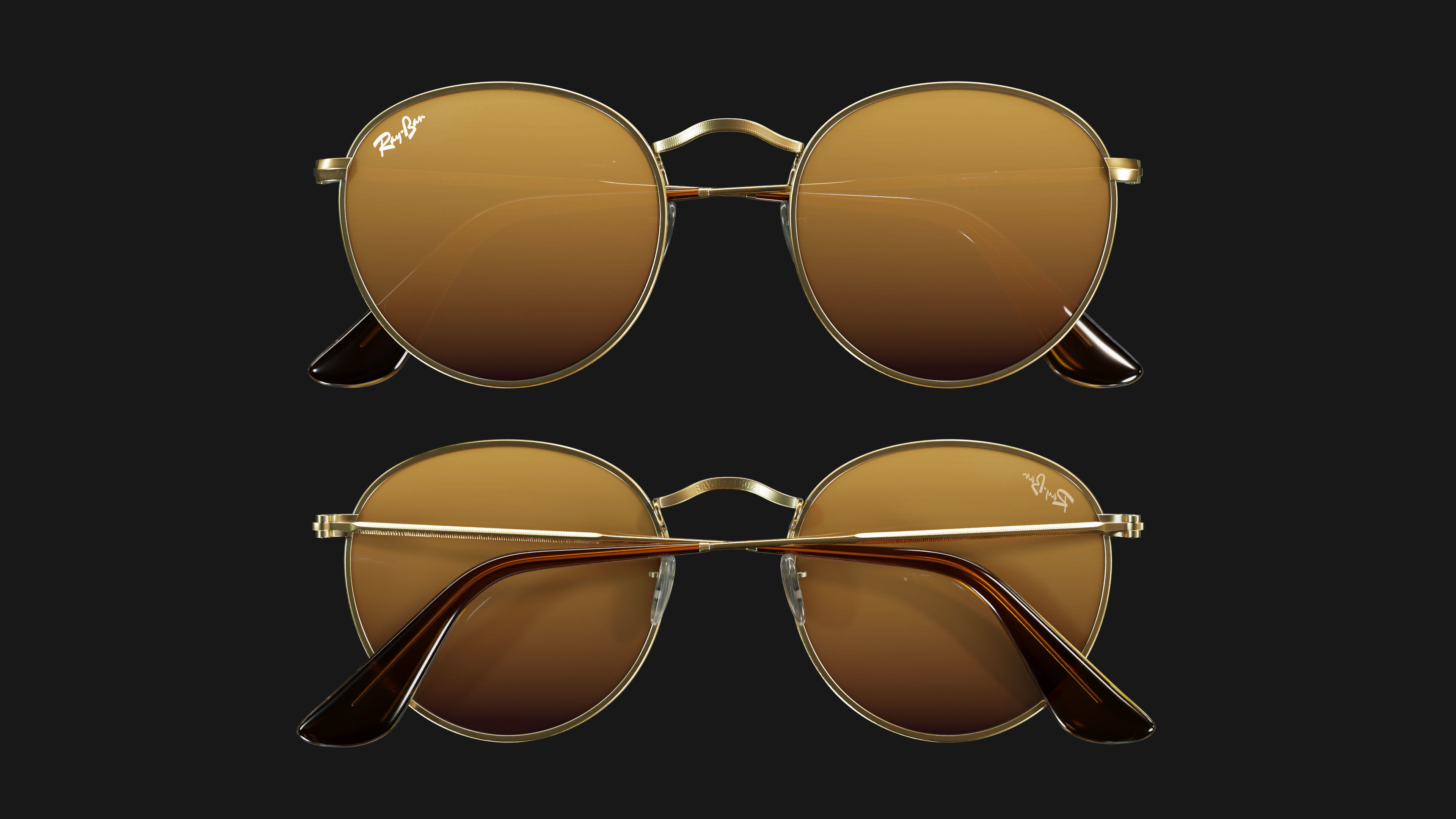 Ray-Ban round Sunglasses 3D model_6