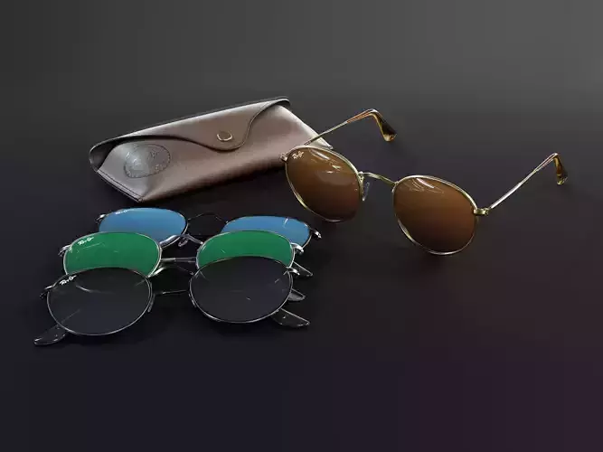 Ray-Ban round Sunglasses 3D model