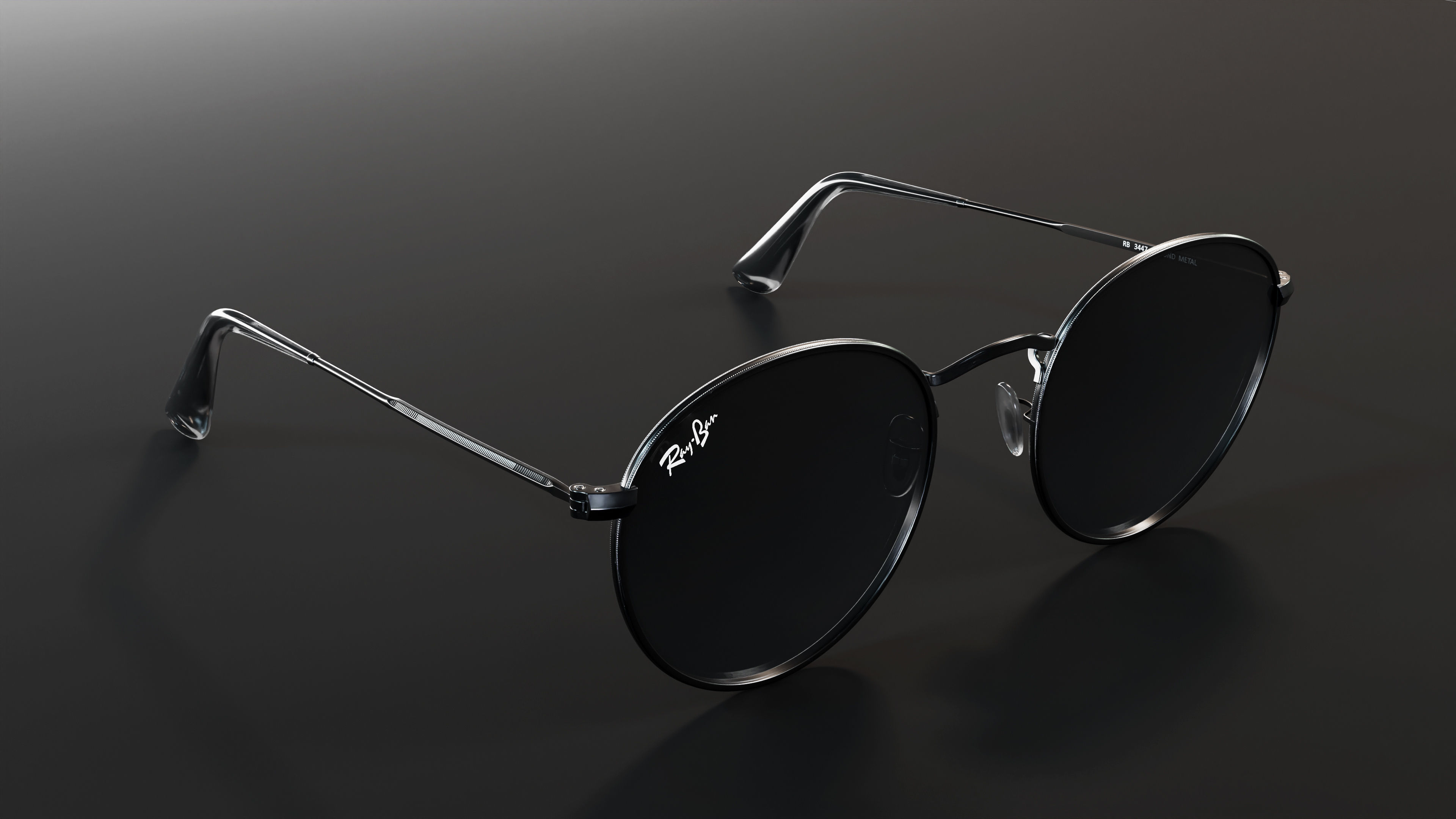 Ray-Ban round Sunglasses 3D model_9
