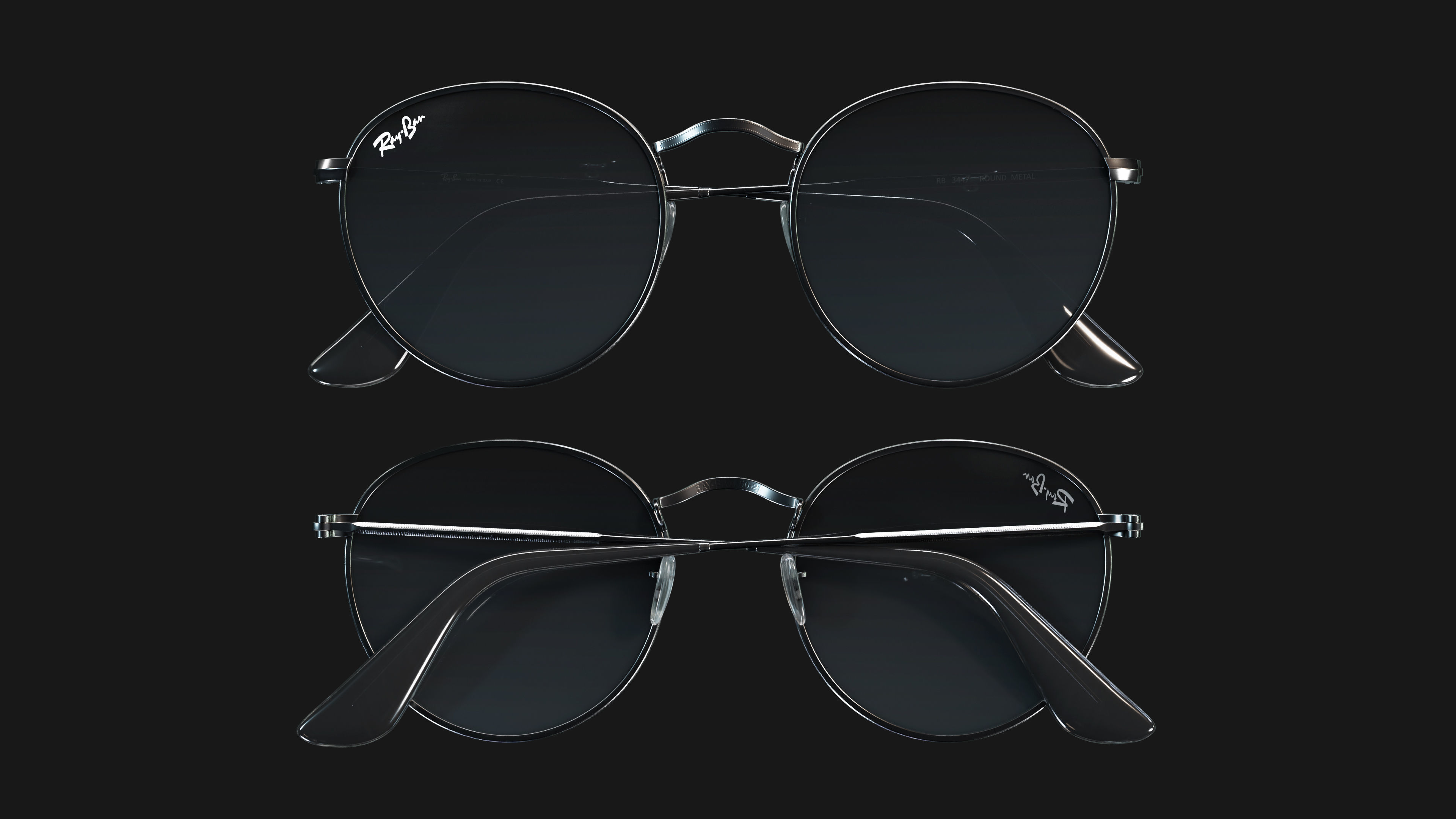 Ray-Ban round Sunglasses 3D model_8