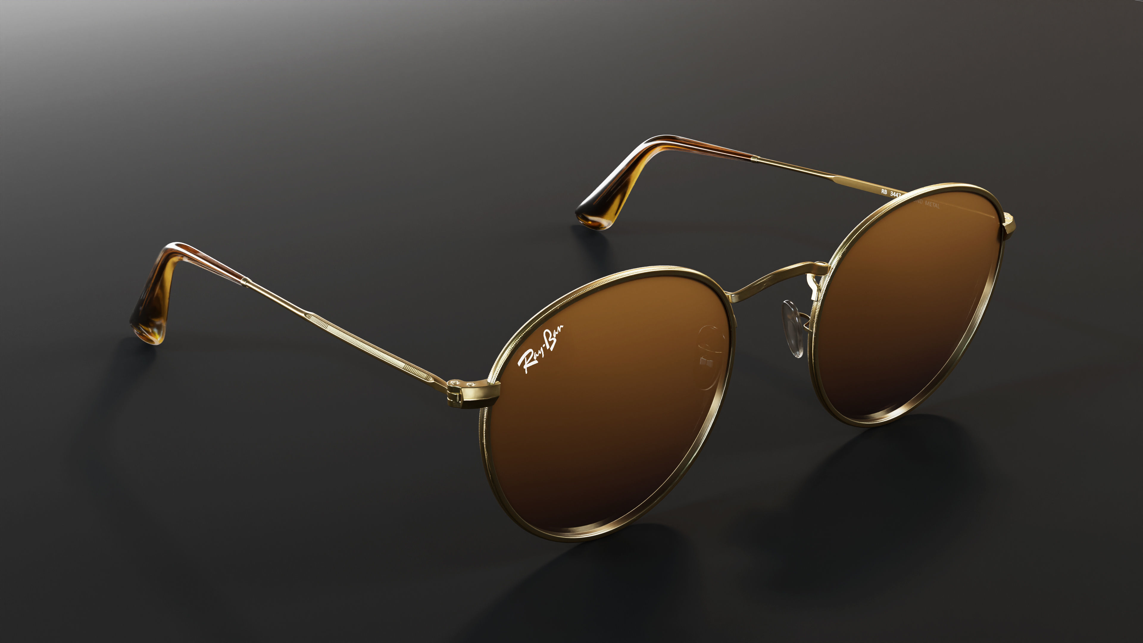 Ray-Ban round Sunglasses 3D model_7