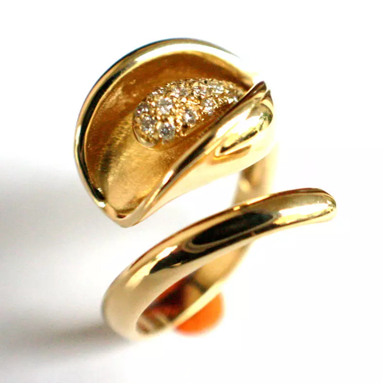 Camelia flower ring 3D print model Anello an102 3D print model