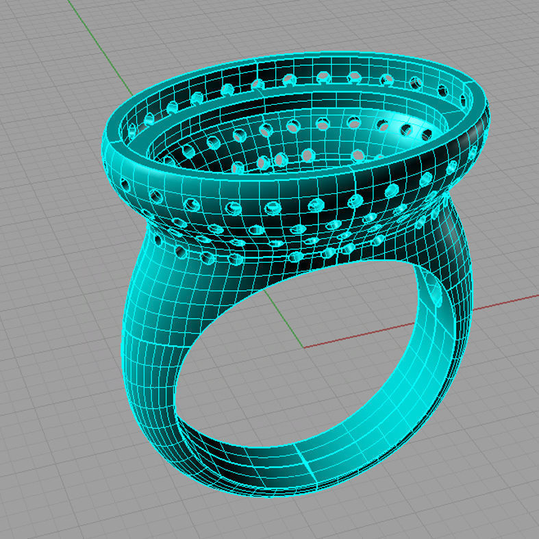 Cabochon Oval  Ring And Gem an103 3D print model_5