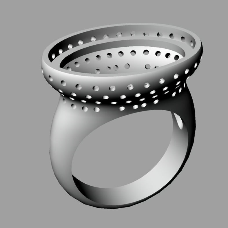 Cabochon Oval  Ring And Gem an103 3D print model_6