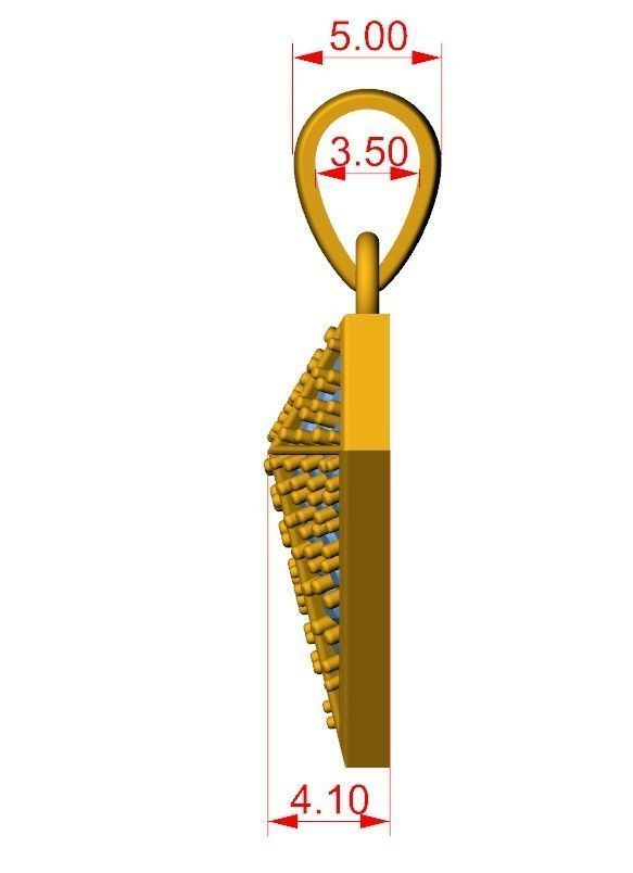 Diamond Shape Pendant  3D print model_7