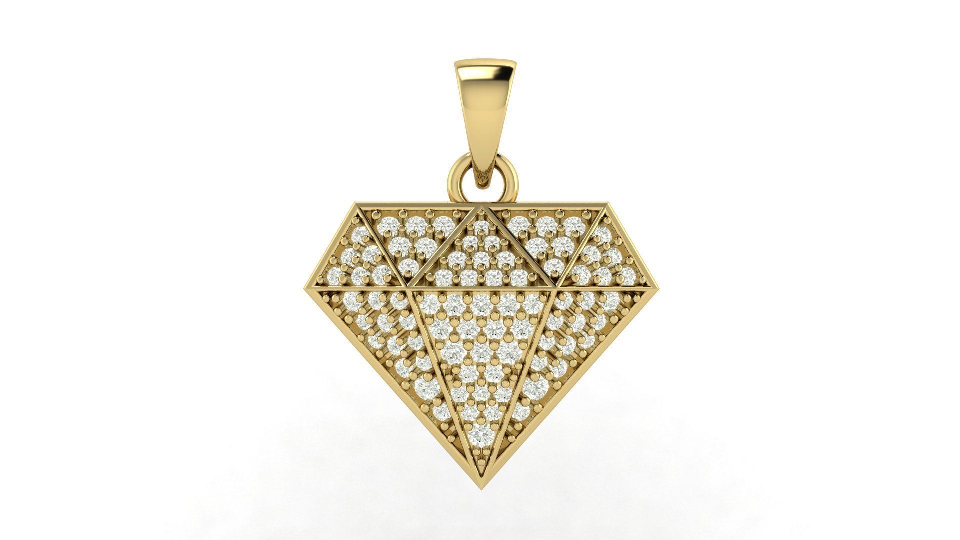 Diamond Shape Pendant  3D print model_1