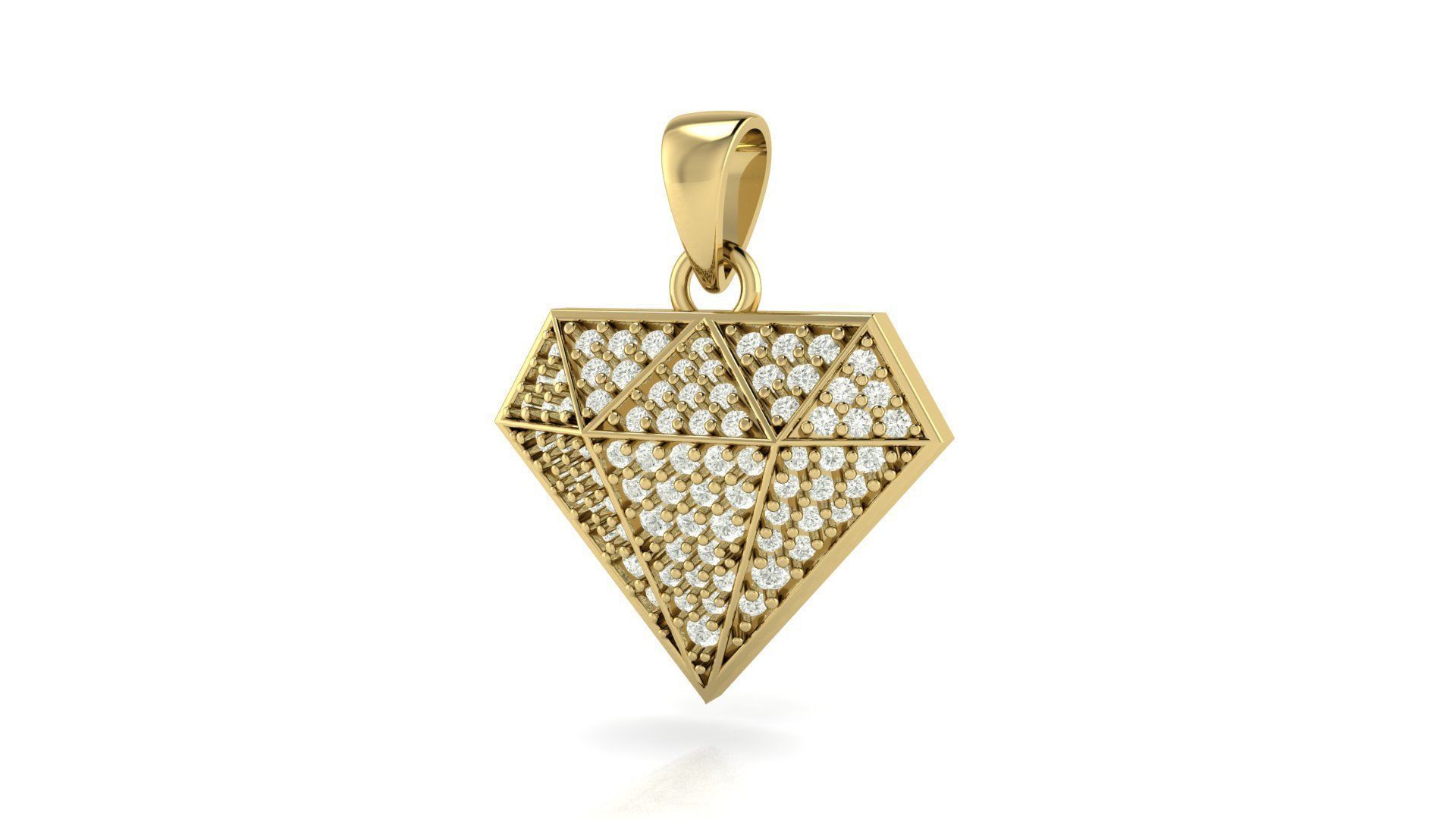 Diamond Shape Pendant  3D print model_2