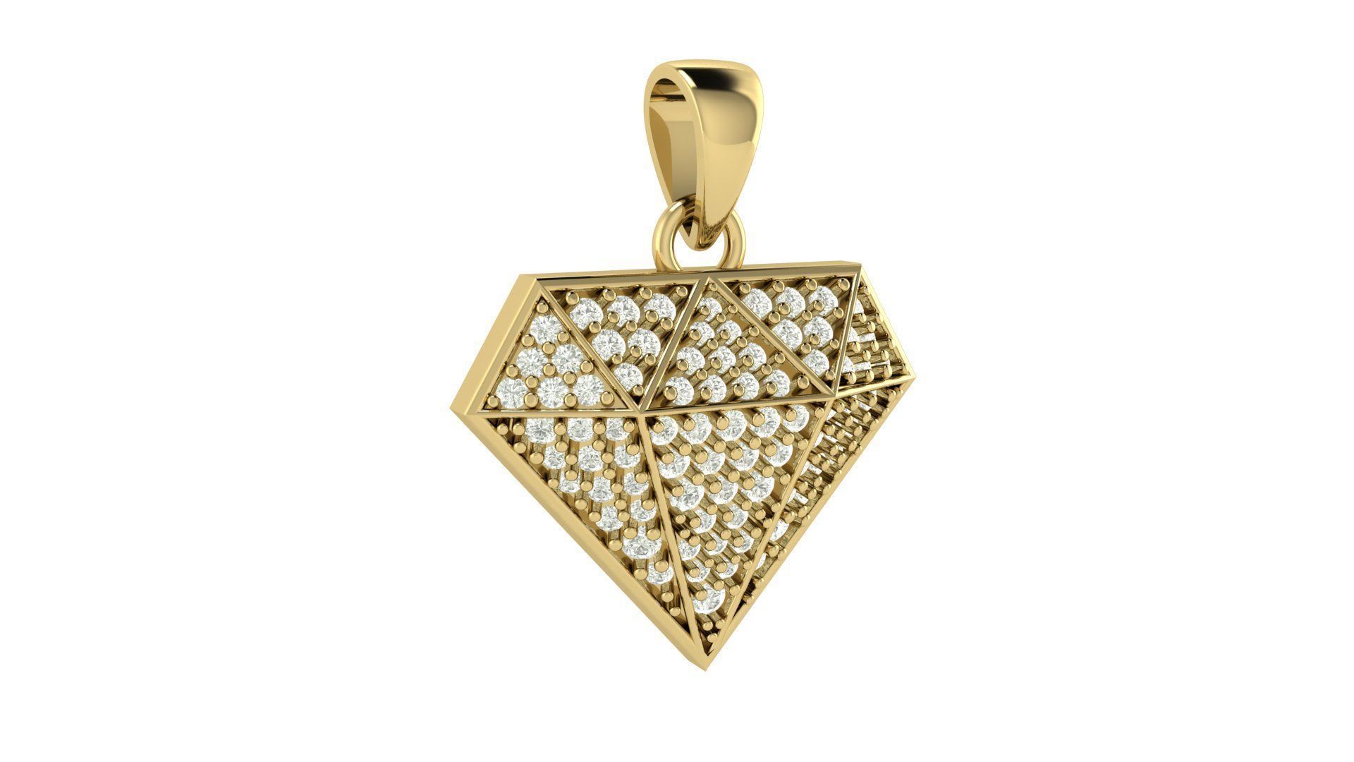 Diamond Shape Pendant  3D print model_3