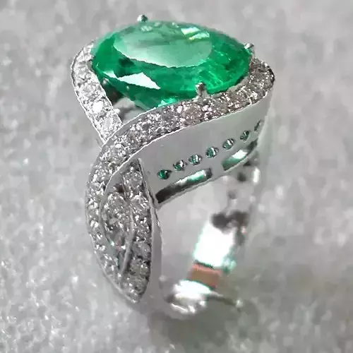 Emerald Diamond Engagement  an104