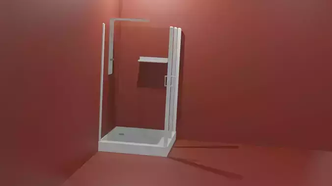 Shower with glass door