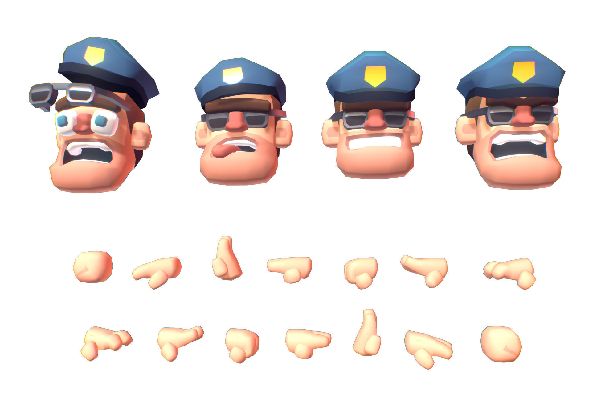 Police Officer Hunter - Proto Series Low-poly 3D model_10
