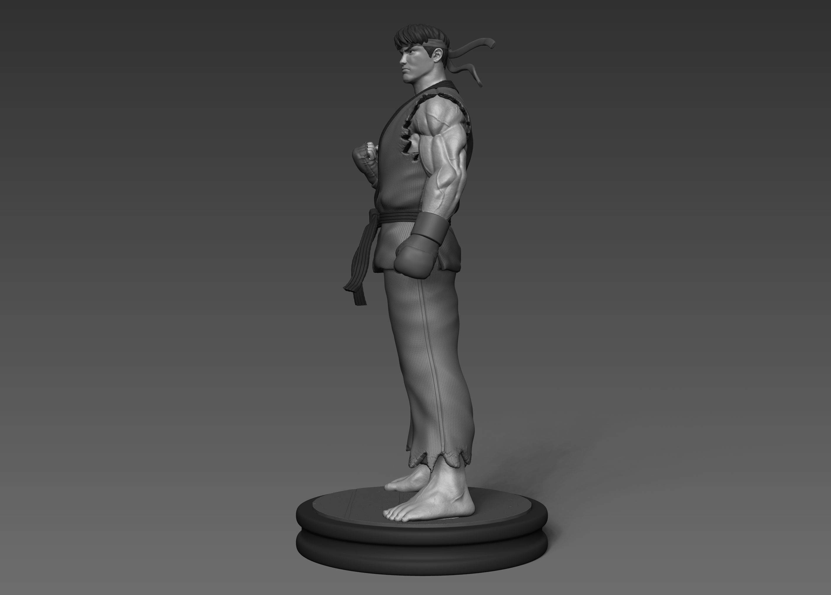 Ryu Street Fighter Fan-art Statue 3D print model_7